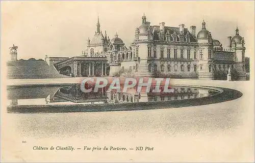 Cartes postales Chateau de chantilly vue prise du parterre