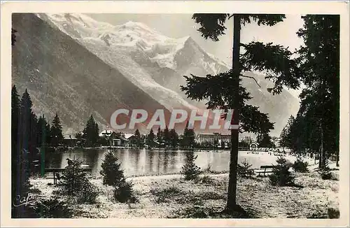 Cartes postales moderne Chamonix mont blanc lac du bouchet et le mont blanc