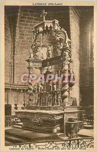 Cartes postales Langeac (hte loire) interieur de l eglise maitre autel bois dore du xvi siecle