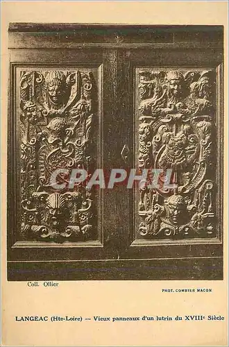 Cartes postales Langeac (hte loire) vieux panneaux d un lutrin du xviii siecle