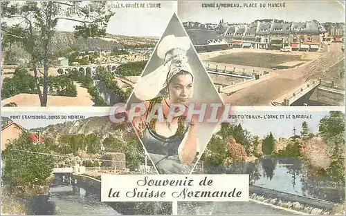 Moderne Karte Souvenir la suisse normande Clecy Conde Pont Erambourg