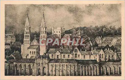 Cartes postales Jumieges l abbaye d apres un dessin se 1702 (xviii siecle)