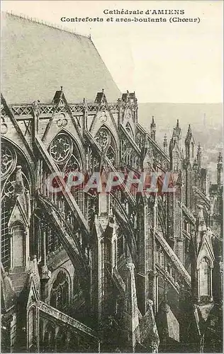 Cartes postales Cathedrale d amiens contreforts et arcs boutants (choeur)
