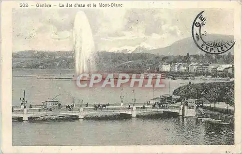 Cartes postales Geneve le jet d eau et le mont blanc