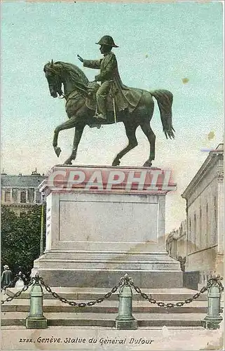 Cartes postales Geneve statue du general dufour