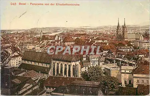 Ansichtskarte AK Basel panorama von der elisabethenkirche