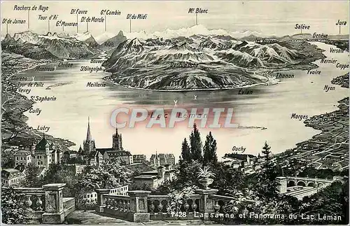 Cartes postales moderne Lausanne et panorama du lac leman