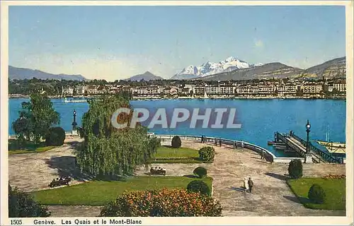 Cartes postales Geneve les quais et le mont blanc