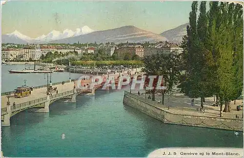 Cartes postales Geneve et le mont blanc