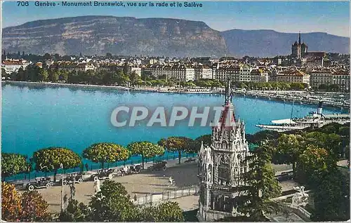 Cartes postales Geneve monument brunswick vue sur la rade et le saleve