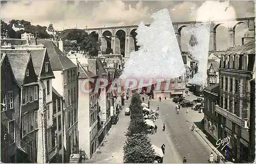 Cartes postales moderne Morlaix Finistere Rue d Aiguillon au fond le Viaduc