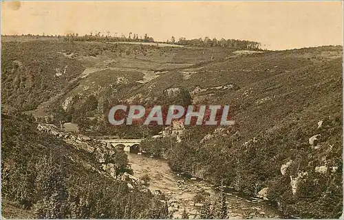 Cartes postales Environs de Bourganeuf Creuse Vallee et pont d l hauron