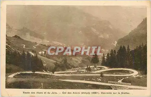 Cartes postales Route des Alpes et du Jura Col des Aravis Descente sur la Giettaz