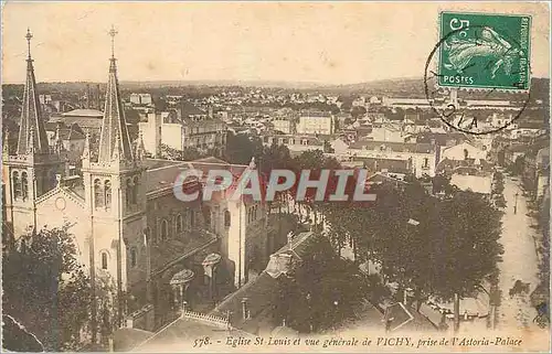 Cartes postales Eglise St Louis et vue generale de Vichy prise de l Astoria Palace
