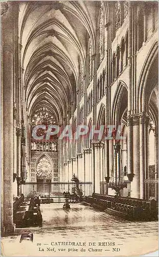 Cartes postales Cathedrale de Reims La Nef vue prise du Choeur