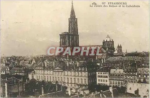 Ansichtskarte AK Strasbourg Le Palais des Rohan et la Cathedrale