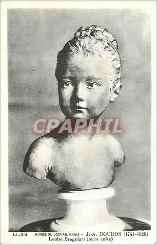 Cartes postales Musee de Louvre Paris J A Houdon Louise Brogniart terre cuite