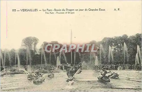 Cartes postales Versailles Le Parc Bassin du Dragon un jour de Grandes Eaux