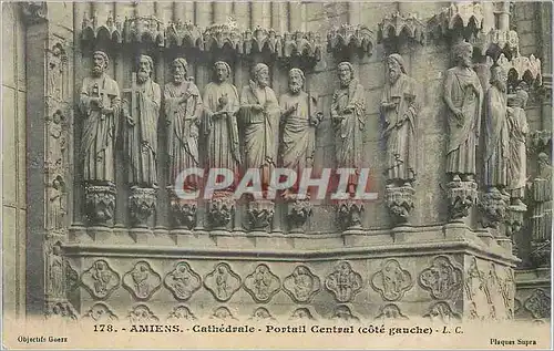 Ansichtskarte AK Amiens Cathedrale Portail Central cote gauche