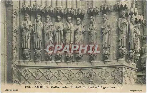 Cartes postales Amiens Cathedrale Portail Central cote gauche