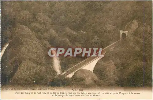 Cartes postales Cantal Dans les Gorges de Cabran la vallee se transforme en un defile sauvage oni la lvoie