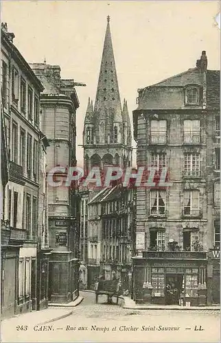 Ansichtskarte AK Caen Rue aux Namps et Clocher Saint Sauveur