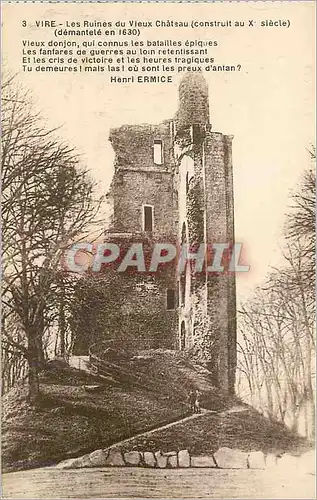Ansichtskarte AK Vire Les Ruines du Vieux Chateau construit au x siecle