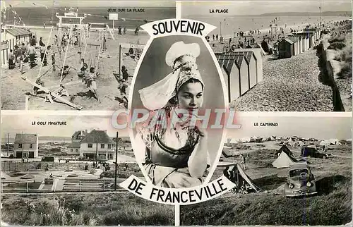 Cartes postales moderne Souvenir de Franceville Jeux sur la plage La plage LE golf miniature LE camping