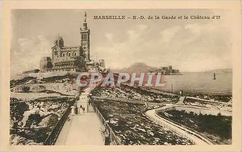 Cartes postales Marseille N D de la Garde et le Chateau d If