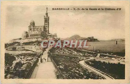 Cartes postales Marseille N D de la Garde et le Chateau d If