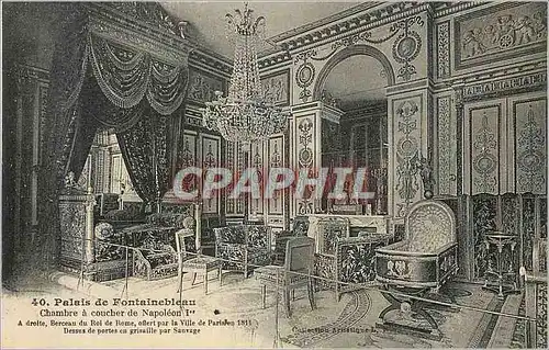 Cartes postales Palais de Fontainebleau Chambre a coucher de Napoleon I