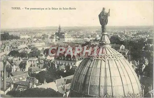 Cartes postales Tours Vue panoramique et le Dome de Saint Martin