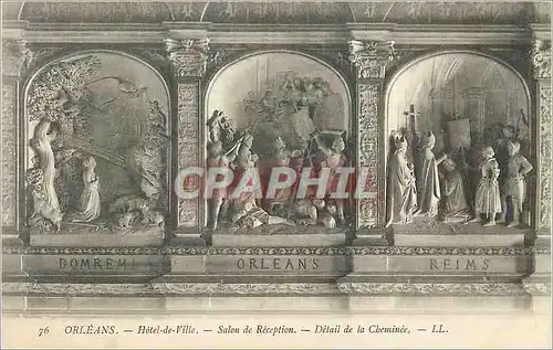 Cartes postales Orleans Hotel de Ville Salon de Reception Detail de la Cheminde