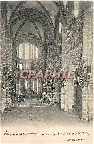 Cartes postales Abbaye du Mont Saint Michel Interieur de l Eglise xi et xv siecles