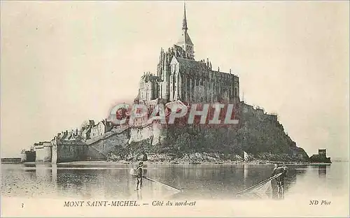 Ansichtskarte AK Mont Saint Michel Cote du nord est Peche Pecheurs