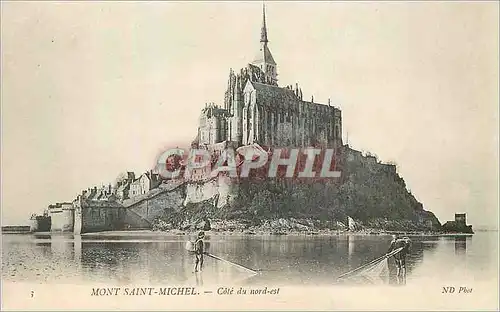Cartes postales Mont Saint Michel Cote du nord est Peche Pecheurs