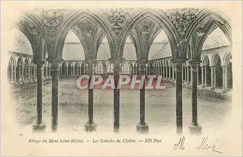 Ansichtskarte AK Abbaye du Mont Saint Michel Les Galeries du Cloitre (carte 1900)