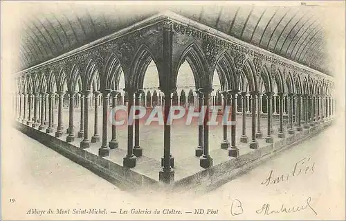 Cartes postales Abbaye du Mont Saint Michel Les Galeries du Cloitre (carte 1900)