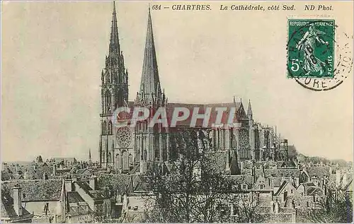 Cartes postales Chartres La Cathedrale cote Sud
