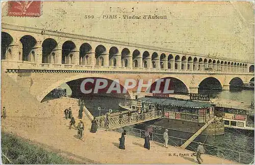 Ansichtskarte AK Paris Viaduc d Auteuil Bateau Chocolat Suchard Carte toilee