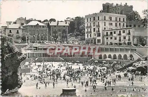 Moderne Karte Biarritz La Plage du Port Vieux et les Hotels des Roche et Beaulieu