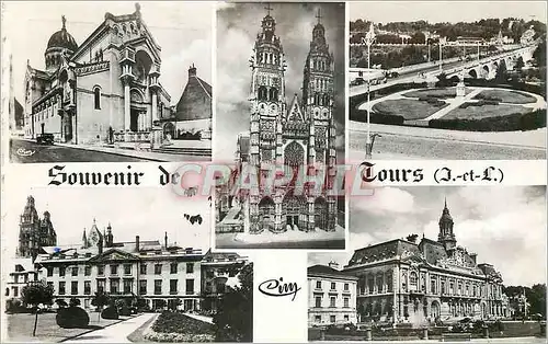 Moderne Karte Souvenir de Tours I et L