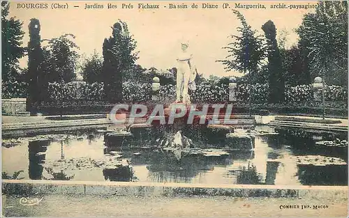 Cartes postales Bourges Cher Jardins des Pres Fichaux Bassin de Dianne P Marguerita archit paysagiste