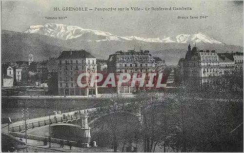 Ansichtskarte AK Grenoble Perspective sur la Ville Le Boulevard Gambetta