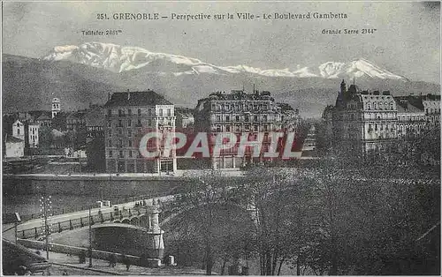 Cartes postales Grenoble Perspective sur la Ville Le Boulevard Gambetta