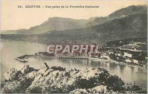 Cartes postales Menton Vue prise de la Fontiere Itallienne