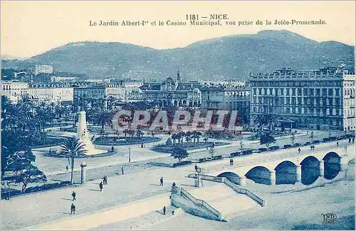 Cartes postales Nice Le Jardin I et le Casino Municipal vue prise de la Jetee Promenade