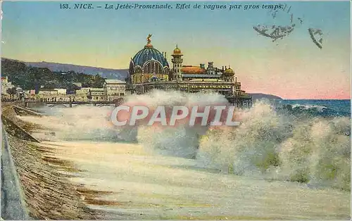 Cartes postales Nice La Jetee Promenade Effet de vagues par gros temps