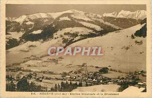 Cartes postales Megeve Station hivernale et le Crestomet