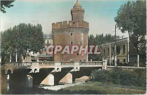 Cartes postales moderne Perpignan P O Le Castillet et le pont sur la Basse